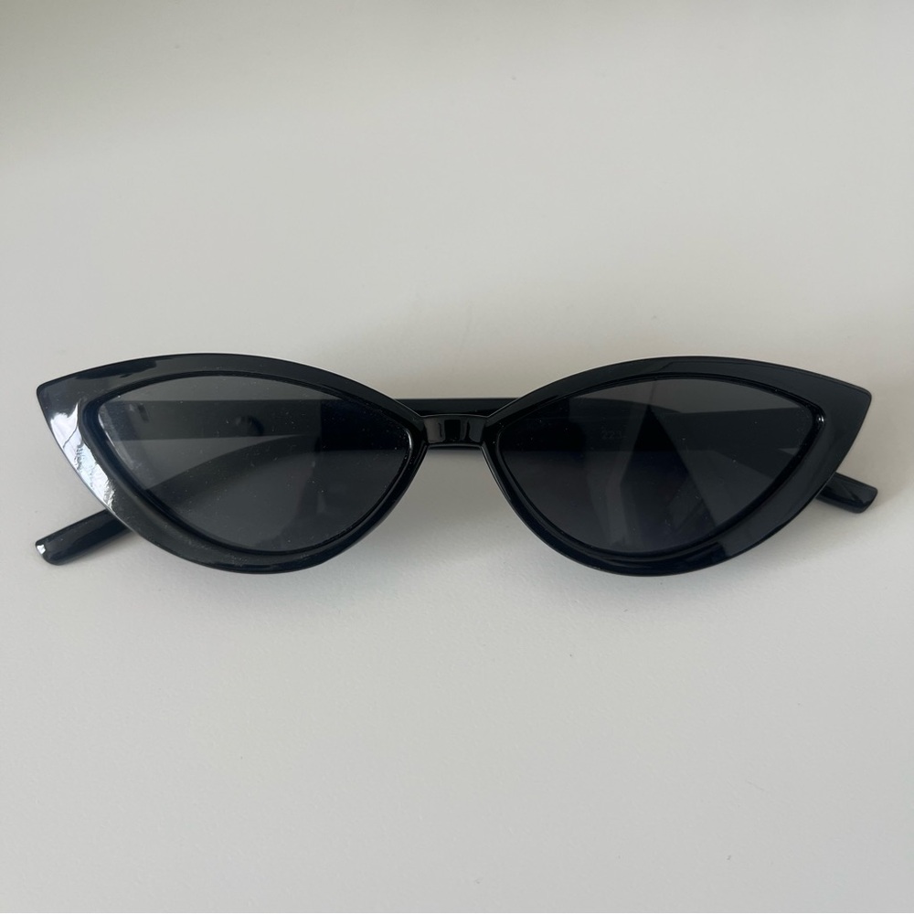 Skinny Black Cat-Eye Women's Sunglasses
